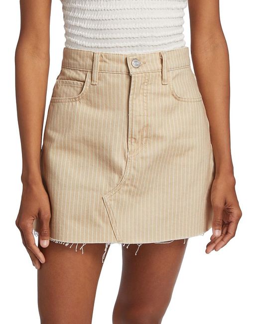 FRAME Natural Le High Striped Denim Mini Skirt