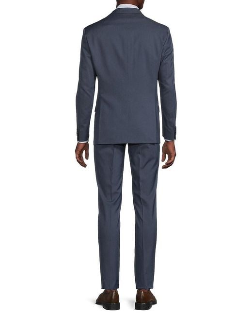 Kenneth Cole Blue Tic Two-Button Slim-Fit Suit for men