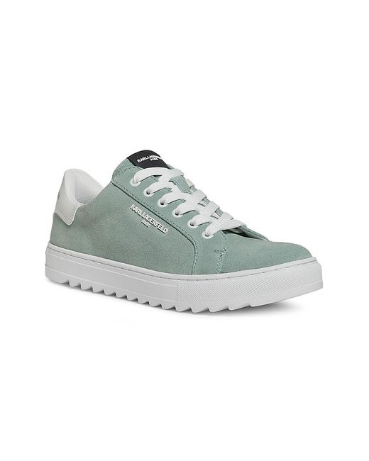 Karl Lagerfeld Blue Suede Platform Low-Top Sneakers for men