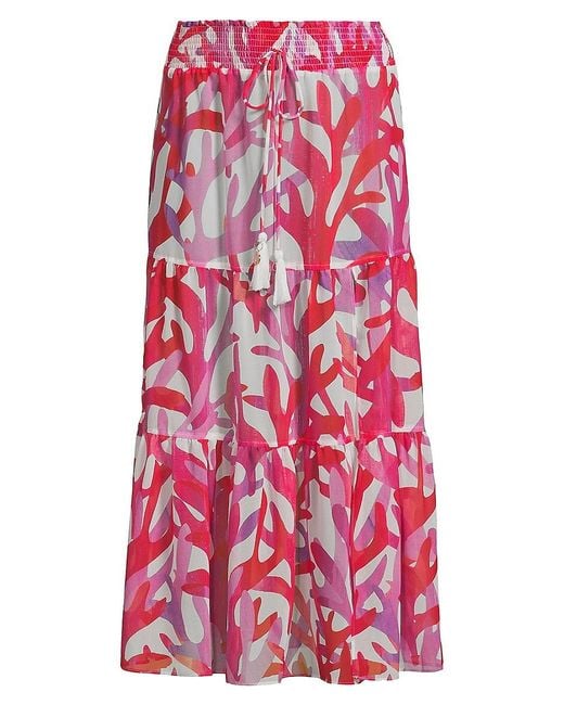 MILLY Pink Jem Under The Sea Cover-Up Skirt