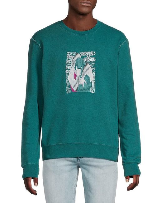 Zadig & Voltaire Green Simba Print Sweatshirt for men