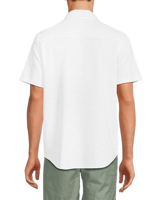 Saks Fifth Avenue White 'Short Sleeve Shirt for men