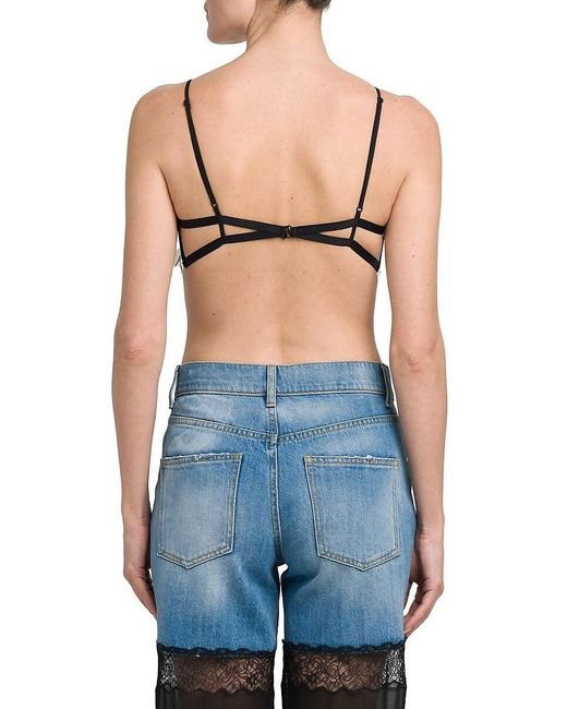 Nensi Dojaka Blue Exploding Flower Sheer Bralette