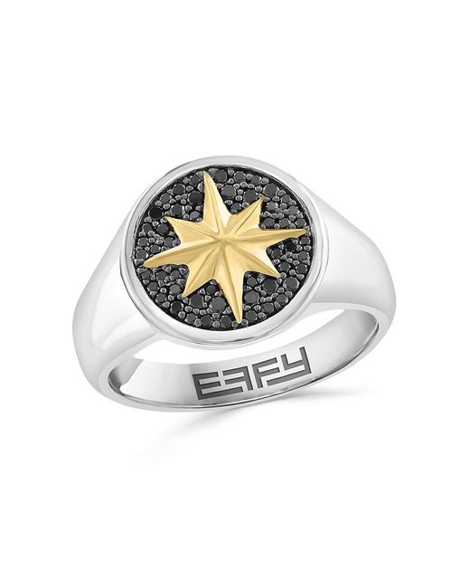 Effy Gray 14K Goldplated, Sterling & 0.38 Tcw Diamond Ring