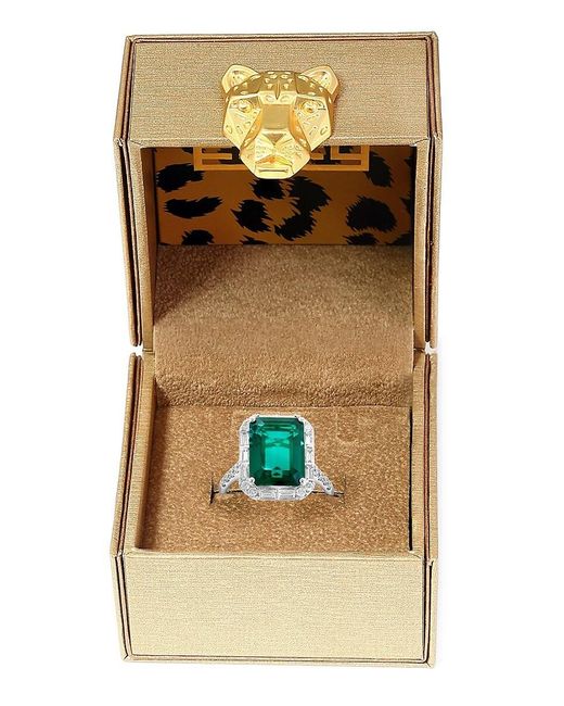 Effy Green Radiant Value 14k White Gold, Lab-grown Emerald & 0.84 Tcw Lab-grown Diamond Ring