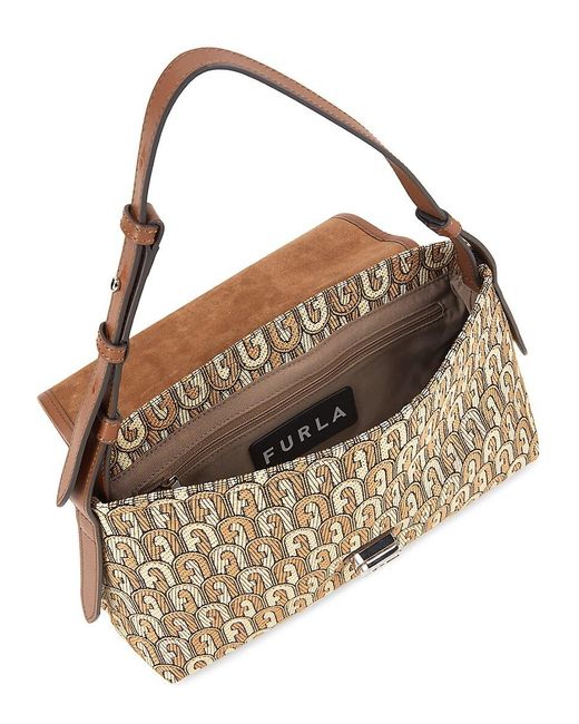 【送料&関税込】Furla Logo Embossed Shoulder Bag Furla Embossed logo shoulder bag in black | EBL0FRIE35000O6000