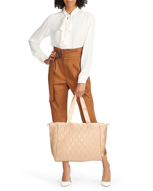 MYTAGALONGS Oliver Quilted Weekender Tote in Natural Lyst