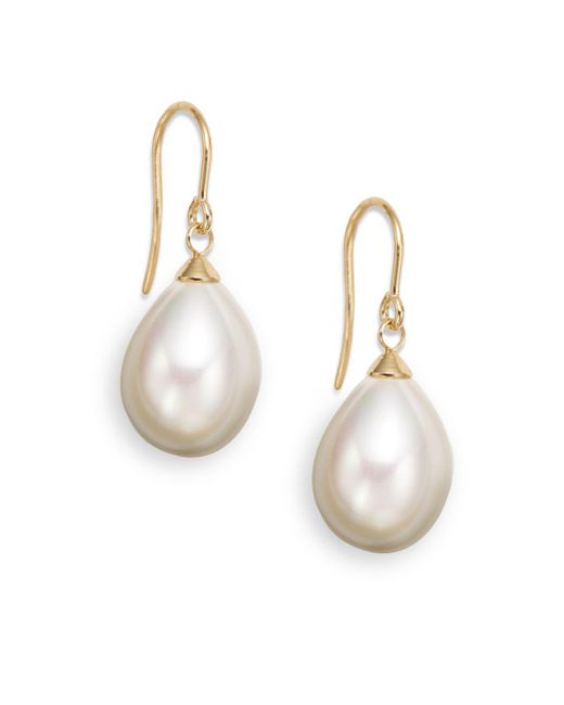 Large teardrop pearl earrings deals