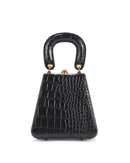 STAUD Kenny Crocembossed Leather Top Handle Bag in Green Lyst Canada