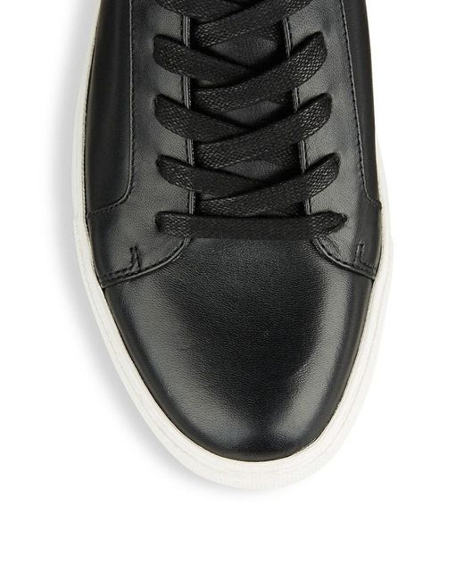Kenneth Cole Black Kam Leather Lace-Up Sneakers