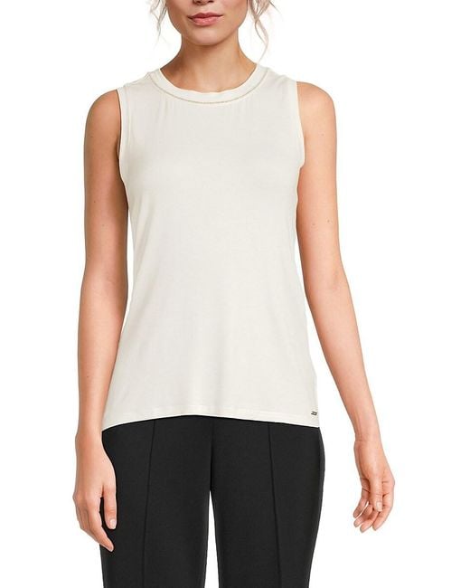 Calvin Klein White Parfait Sleeveless Knit Top