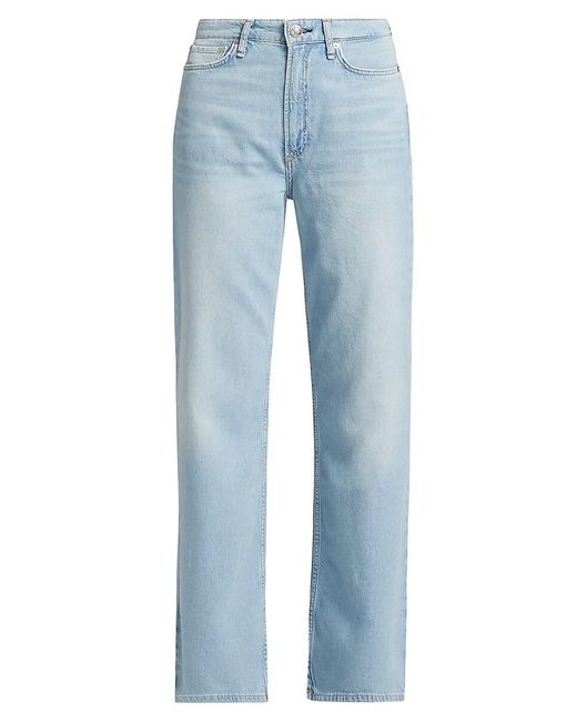 Rag & Bone Blue Logan Mid-Rise Straight-Leg Jeans