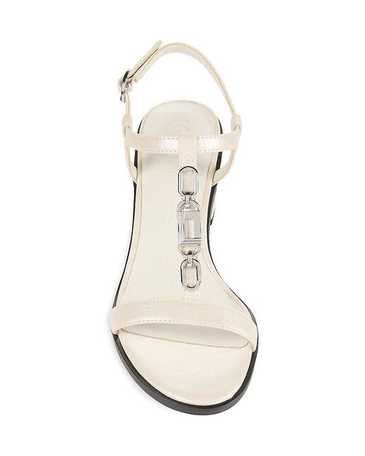 Karl Lagerfeld White Hilary T Strap Sandals