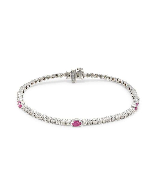 Effy ENY Sterling Silver, Ruby & Diamond Tennis Bracelet in Red Lyst
