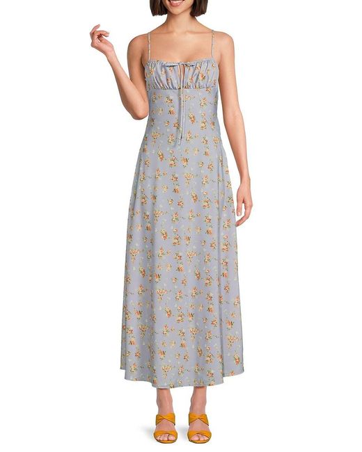WeWoreWhat Gray Cami Floral Maxi Dress