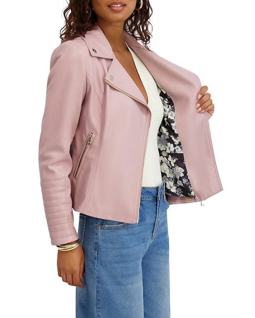 Kensie Black Faux Leather Moto Jacket
