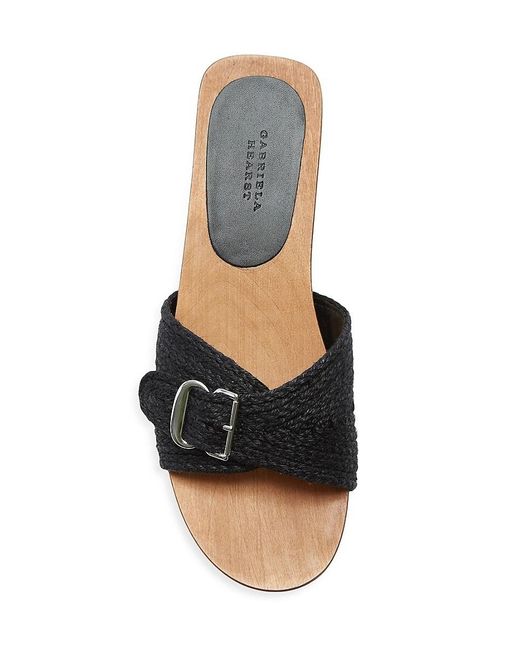 Gabriela Hearst Black Clover Jute & Wood Slide