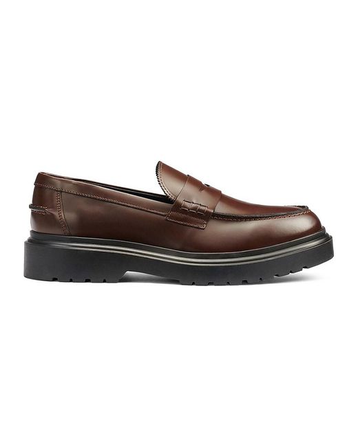 Karl Lagerfeld Brown Leather Penny Loafers for men
