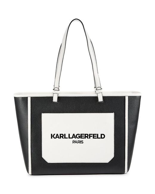 Karl Lagerfeld White Maybelle Logo Tote
