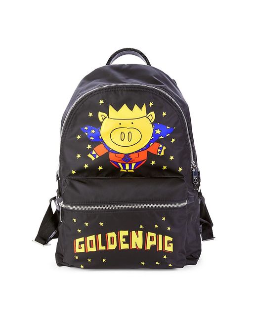 Dolce & Gabbana Black Golden Pig Backpack