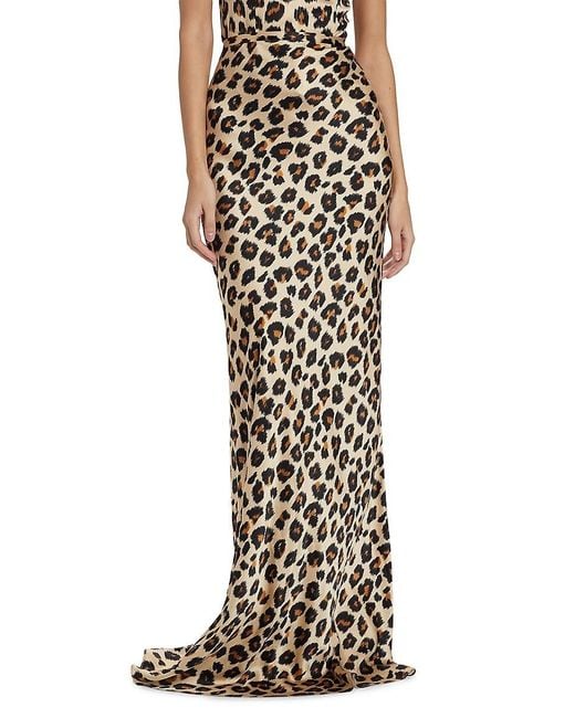 Sergio Hudson Multicolor Silk Leopard Maxi Skirt