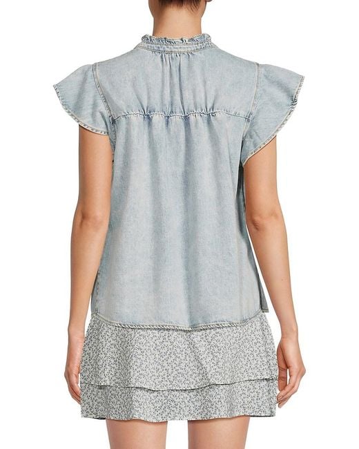 Rails Blue Ruthie Faded Denim Top