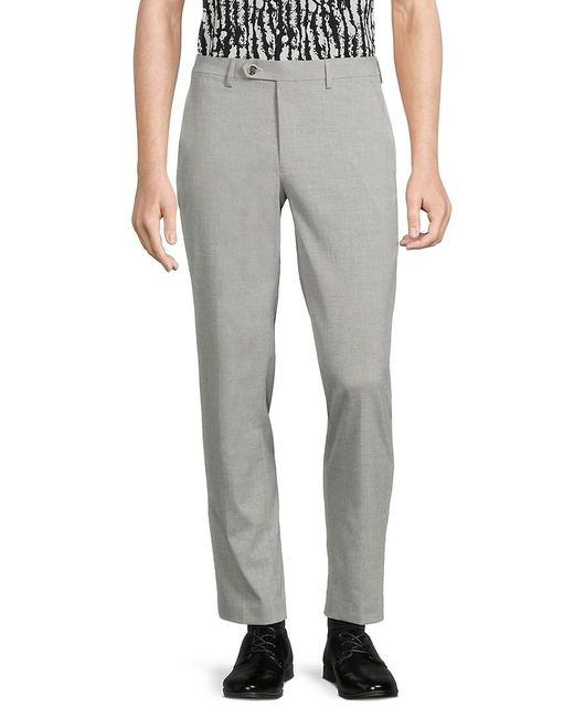 Ben Sherman Heathered Flat Front Dress Pants in Grey for Men Lyst UK