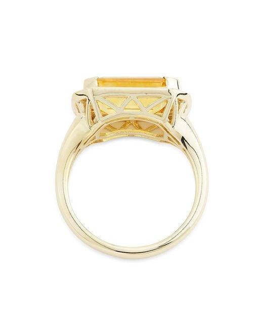 Effy Metallic 14K, Citrine & 0.37 Tcw Diamond Ring