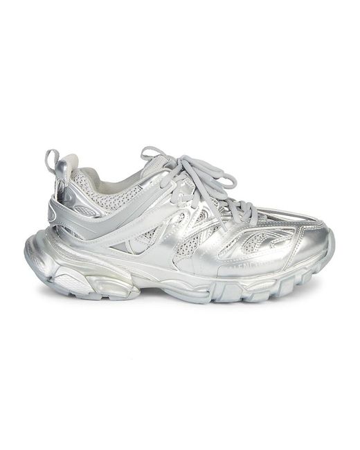 Balenciaga Metallic Track Sneakers in White for Men Lyst Canada