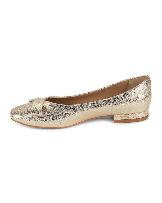 Saks Fifth Avenue Black Kaia Metallic Ballet Flats
