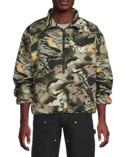 Heron Preston Gray Print Windbreaker Pullover for men