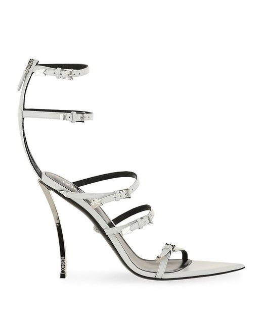 Versace White Strappy Leather Sandals