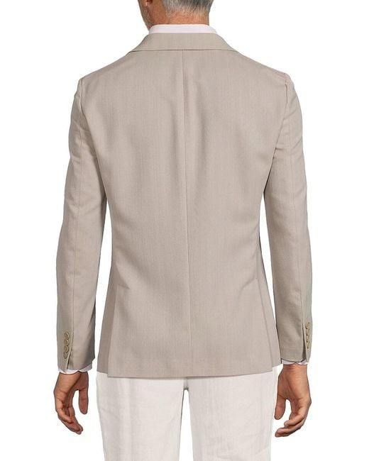 Calvin Klein Gray Herringbone Wool-Blend Slim-Fit Blazer for men