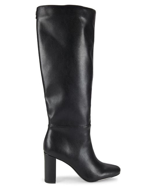 Karl Lagerfeld Black Vasco Faux Leather Knee Boots