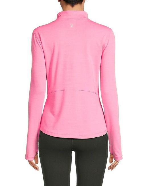 Spyder Pink Space Dye Zip Front Pullover