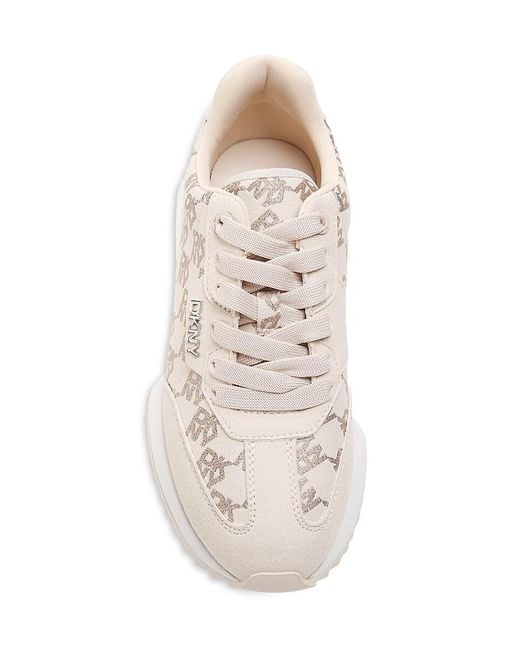 DKNY Natural Naples Monogram Low-Top Sneakers