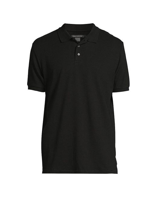 French Connection White Popcorn Knit Polo for men