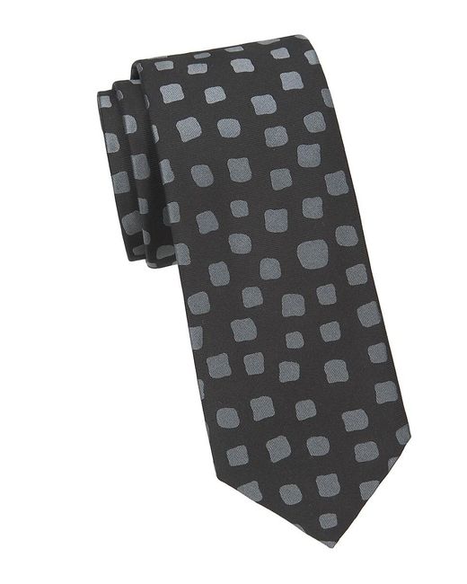Canali Gray Printed Silk Tie for men