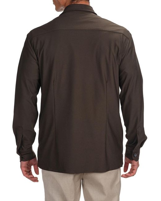 Garnet Gray Button Front Shirt Jacket for men