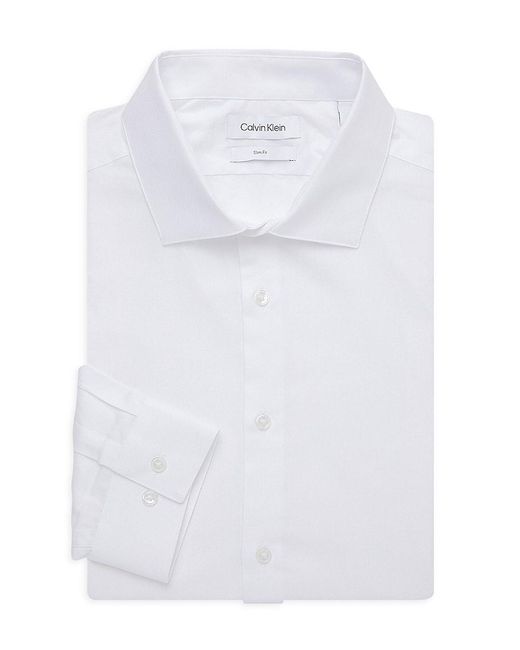Calvin Klein Slim Fit Dress Shirt in White for Men | Lyst UK