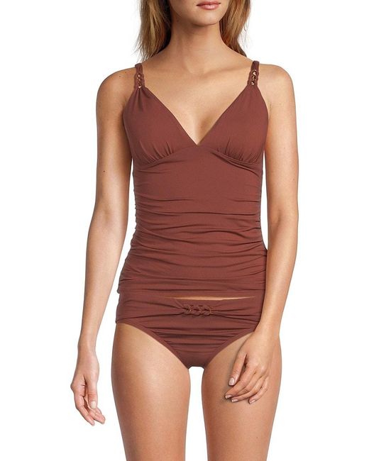Bleu Rod Beattie Red Ring Detail Tankini Top