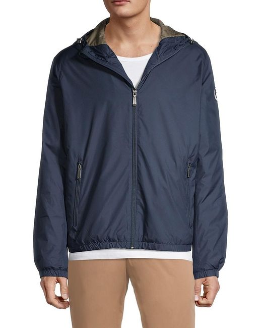 Brooks Brothers Synthetic Lightweight Zip Front Hooded Bomber Jacket in ...