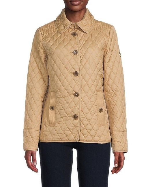 MICHAEL Michael Kors Quilted Jacket in Natural | Lyst