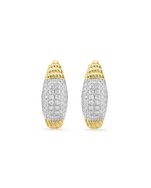 Effy White 14k Yellow Gold & 0.4 Tcw Diamond Clip On Earrings
