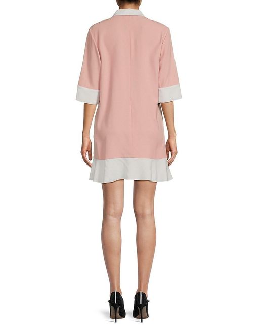 RED Valentino Pink Two-tone A-line Minidress