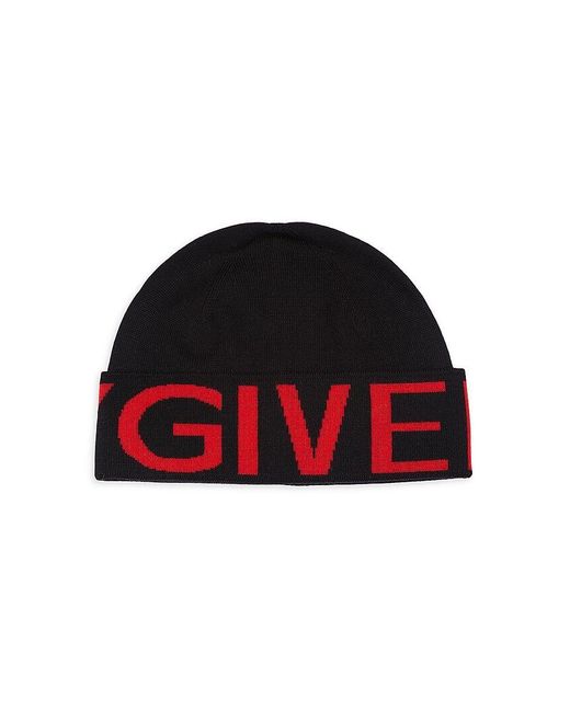 Givenchy Red Logo Wool Beanie for men