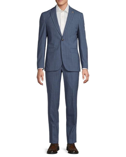 Ted Baker Blue Karl Striped Wool Suit for men