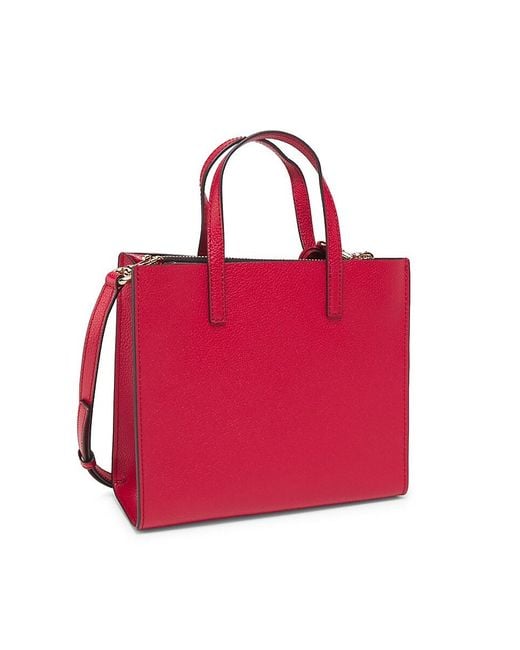 Marc Jacobs Red Mini Grind Leather Tote Bag