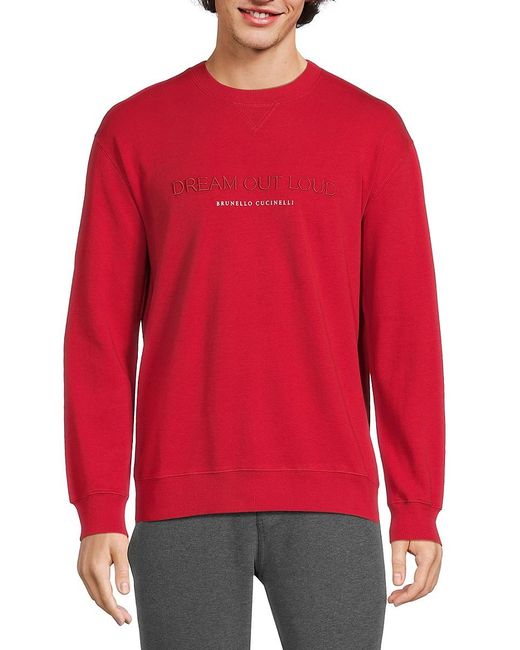 Brunello Cucinelli Red 'Logo Sweatshirt for men
