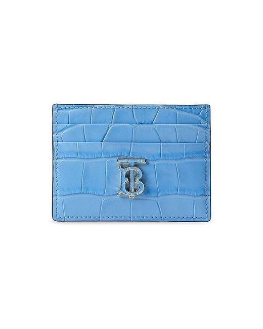 Burberry Croc Embossed Leather Card Case in Blue Lyst